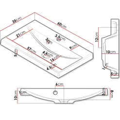 Garnero Arredamenti Lavabo bagno da incasso 60x35cm conglomerato bianco Bolla Online