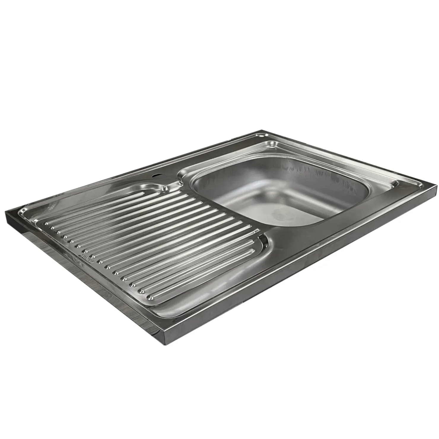 Garnero Arredamenti Lavello da appoggio 80x60 cm 1 vasca a destra acciaio inox con gocciolatoio Kendra Outlet