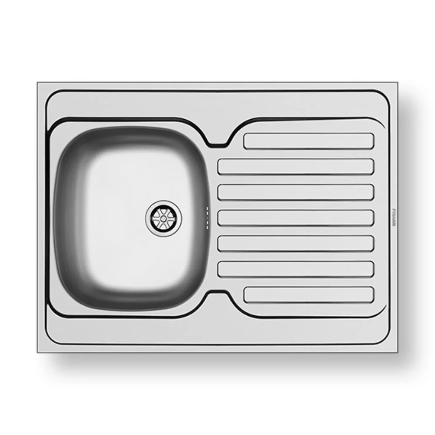 Garnero Arredamenti Lavello da appoggio 80x60cm cucina reversibile 1 vasca con gocciolatoio acciaio inox Yogy Sale