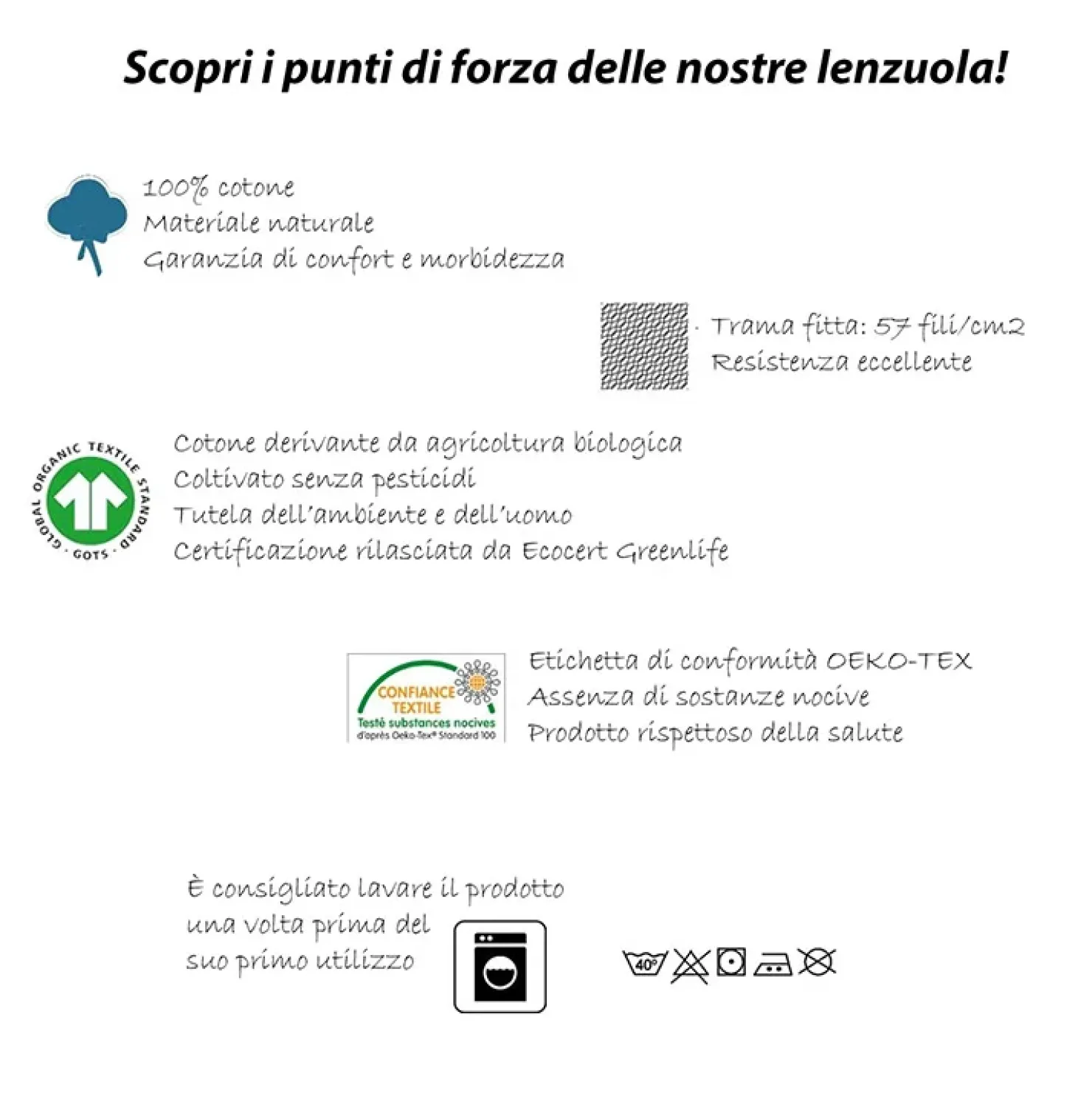 Garnero Arredamenti Lenzuolo francese con angoli in cotone bio 140x200cm grigio Rolla New