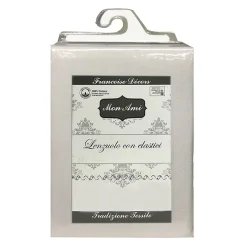 Garnero Arredamenti Lenzuolo matrimoniale in cotone con elastico 180x200cm bianco Meier Sale