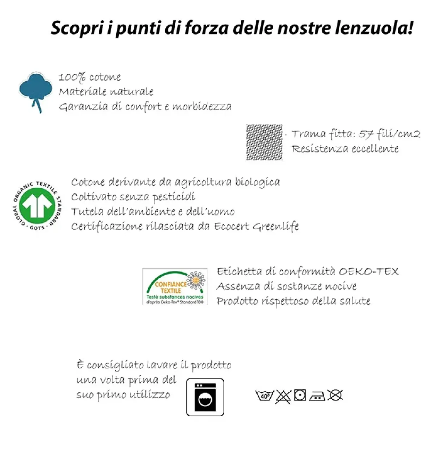 Garnero Arredamenti Lenzuolo oversize con angoli in cotone bio 180x200cm bianco Rolla Best