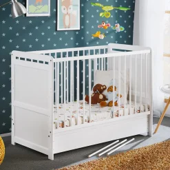 Garnero Arredamenti Lettino con materasso bambini neonati culla cassetto 67x124cm bianco Magic Best