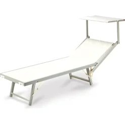 Garnero Arredamenti Lettino da giardino 59x186cm in textilene Malaga Bianco Best