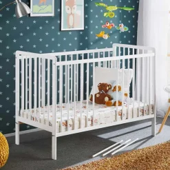 Garnero Arredamenti Lettino per bambini con materasso 65x124cm bianco Shine New