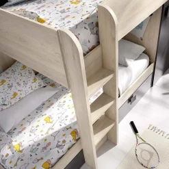 Garnero Arredamenti Letto a castello per bambini con armadio 255x112cm rovere grafite Sole Rovere - Grafite New