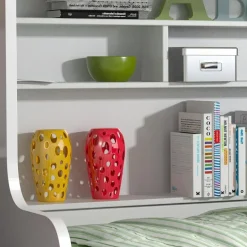 Garnero Arredamenti Letto a castello per bambini 254x120cm bianco nero Enrico Gihome® Bianco Lucido - Nero Lucido Sale