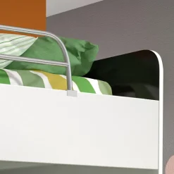 Garnero Arredamenti Letto a castello per bambini 254x120cm bianco nero Enrico Gihome® Bianco Lucido - Nero Lucido Sale