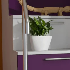 Garnero Arredamenti Letto a castello per bambini 254x120cm bianco viola Enrico Gihome® Bianco Lucido - Viola Sale