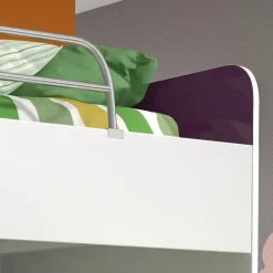 Garnero Arredamenti Letto a castello per bambini 254x120cm bianco viola Enrico Gihome® Bianco Lucido - Viola Sale
