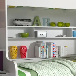 Garnero Arredamenti Letto a castello per bambini 254x120cm bianco viola Enrico Gihome® Bianco Lucido - Viola Sale