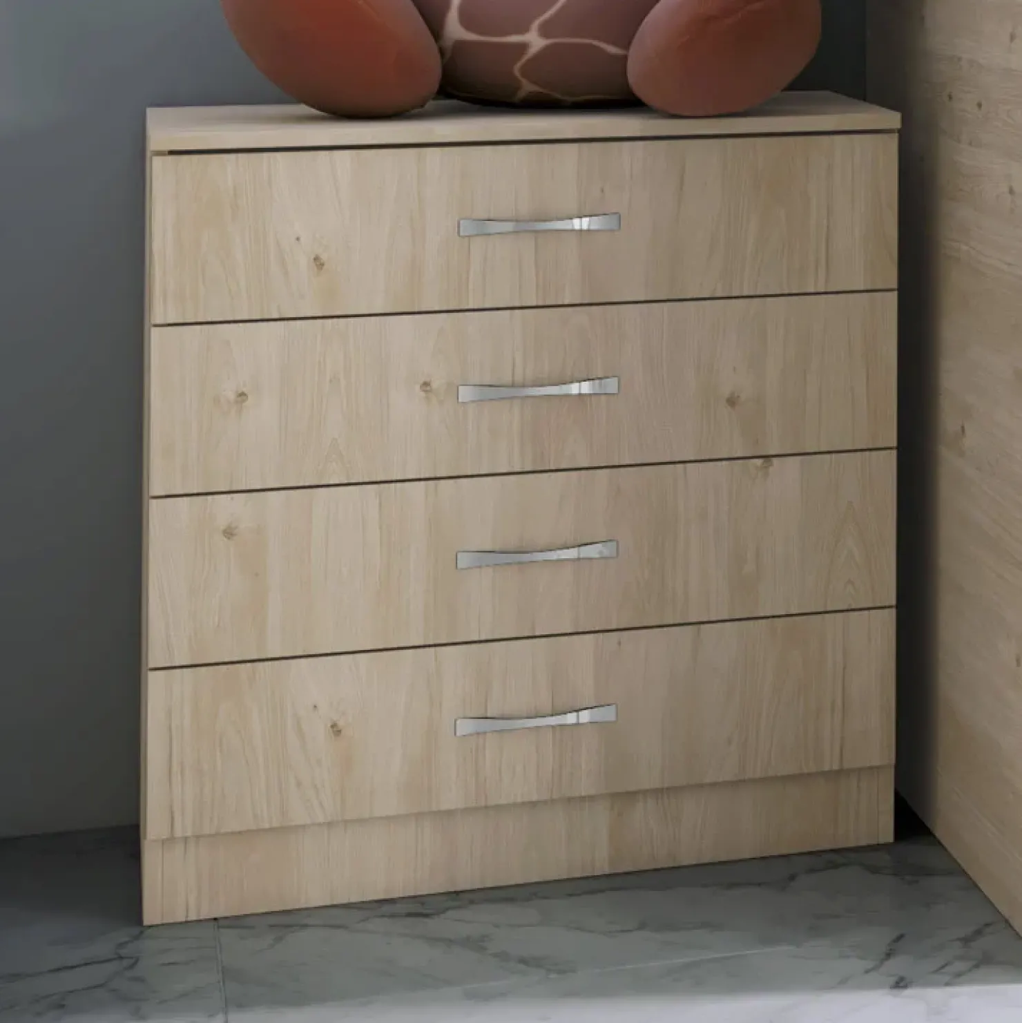 Garnero Arredamenti Letto a castello 205x96cm con cassettiera e mensola rovere Lorenzo Gihome® Online