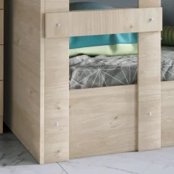 Garnero Arredamenti Letto a castello 205x96cm con cassettiera e mensola rovere Lorenzo Gihome® Online