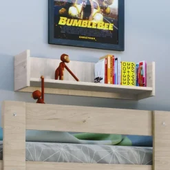 Garnero Arredamenti Letto a castello 205x96cm con cassettiera e mensola rovere Lorenzo Gihome® Online