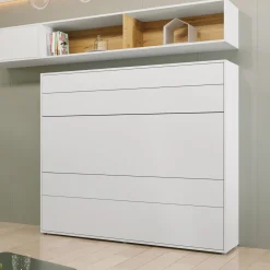 Garnero Arredamenti Letto a scomparsa orizzontale 160x200 cm matrimoniale bianco Camelio Best