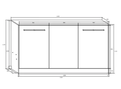 Garnero Arredamenti Letto a scomparsa orizzontale 90x200cm singolo rovere blu Alvin Gihome® Rovere - Blu Hot