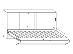 Garnero Arredamenti Letto a scomparsa orizzontale 90x200cm singolo rovere blu Alvin Gihome® Rovere - Blu Hot