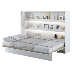 Garnero Arredamenti Letto a scomparsa orizzontale 140x200 cm alla francese bianco Camelio New