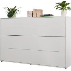 Garnero Arredamenti Letto a scomparsa orizzontale 120x200 cm una piazza e mezza bianco Camelio Outlet