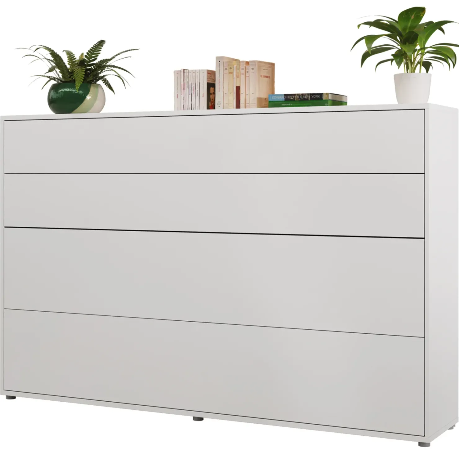 Garnero Arredamenti Letto a scomparsa orizzontale 120x200 cm una piazza e mezza bianco Camelio Outlet