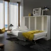 Garnero Arredamenti Letto a scomparsa orizzontale 140x200 cm alla francese bianco Chimera Outlet