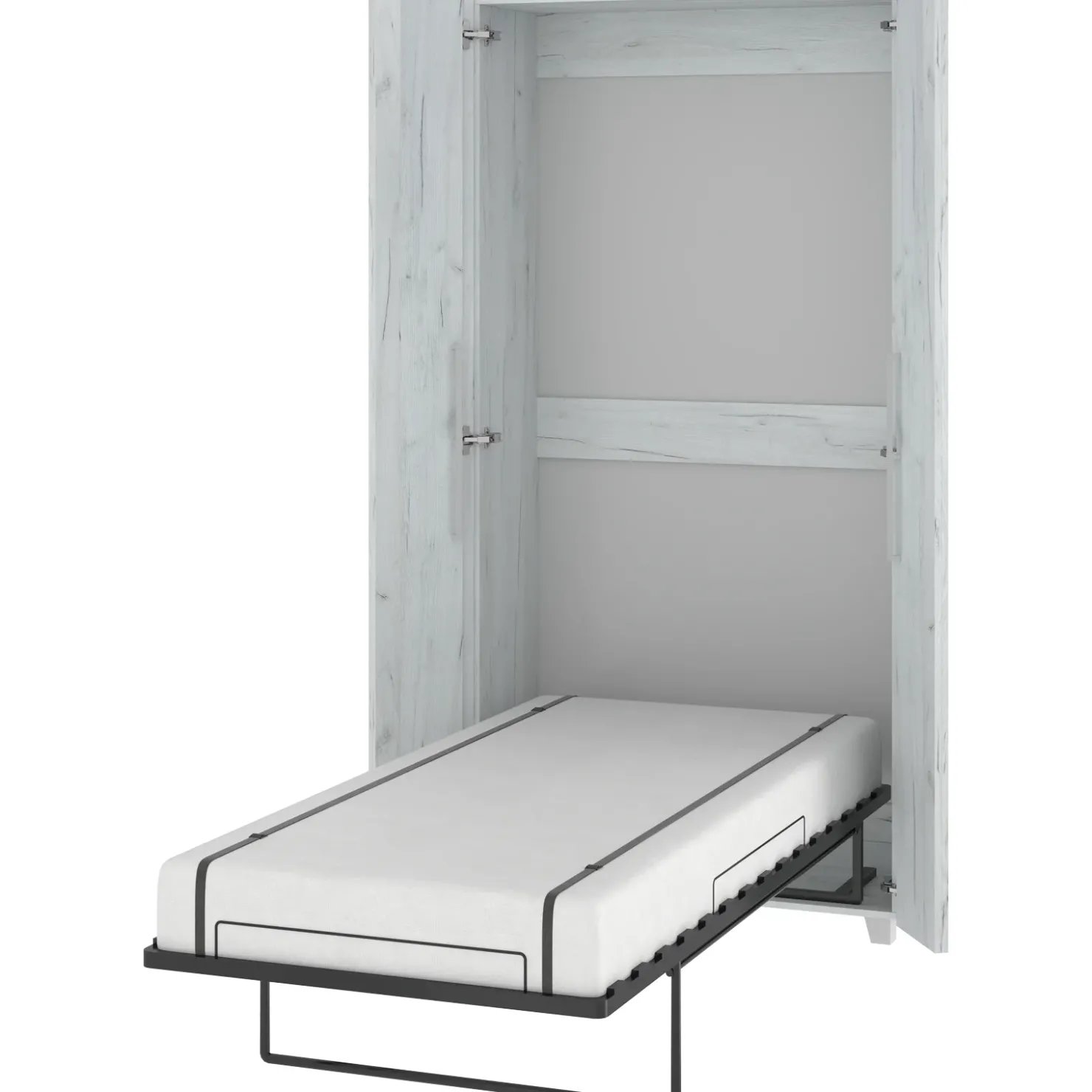 Garnero Arredamenti Letto a scomparsa verticale 90x200cm singolo bianco pino Calvin Gihome® Bianco Frassinato Best