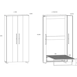 Garnero Arredamenti Letto a scomparsa verticale 90x200cm singolo bianco pino Calvin Gihome® Bianco Frassinato Best