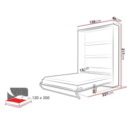 Garnero Arredamenti Letto a scomparsa verticale 120x200 cm una piazza e mezza bianco Chimera Sale