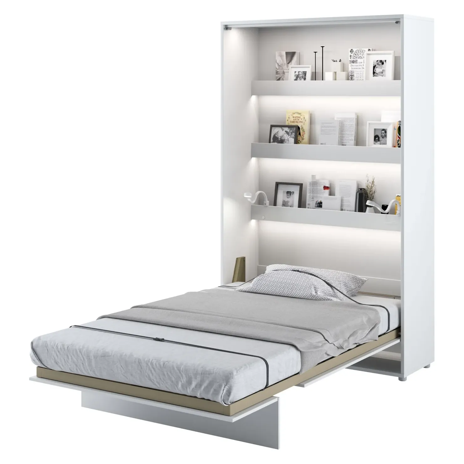 Garnero Arredamenti Letto a scomparsa verticale 120x200 cm una piazza e mezza bianco Camelio Clearance