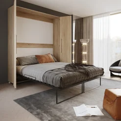 Garnero Arredamenti Letto a scomparsa verticale 160x200cm matrimoniale sonoma Calvin Gihome® Rovere