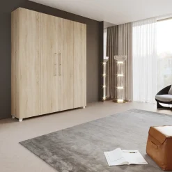 Garnero Arredamenti Letto a scomparsa verticale 160x200cm matrimoniale sonoma Calvin Gihome® Rovere