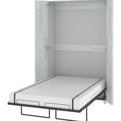 Garnero Arredamenti Letto a scomparsa verticale 120x200cm piazza e mezza bianco pino Calvin Gihome® Bianco Frassinato Outlet