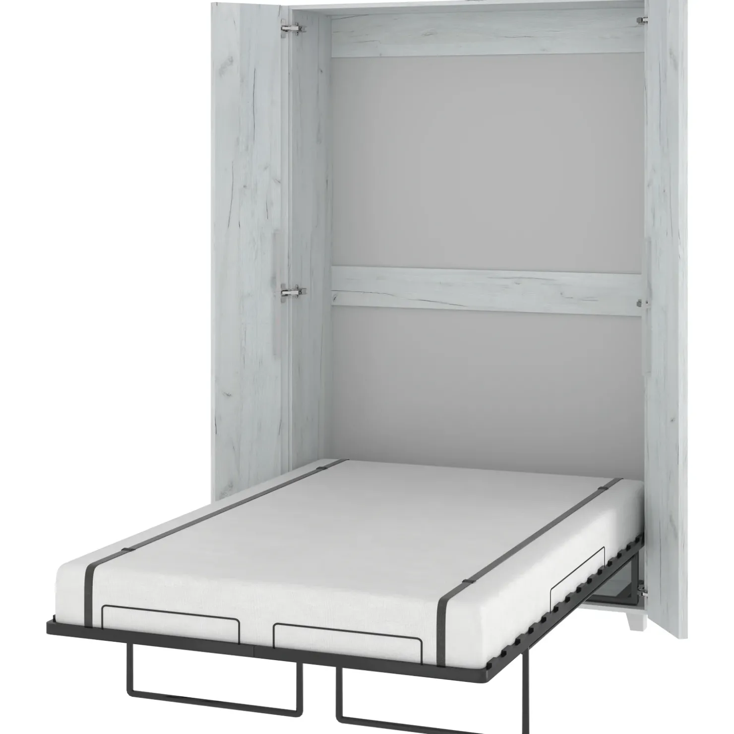 Garnero Arredamenti Letto a scomparsa verticale 120x200cm piazza e mezza bianco pino Calvin Gihome® Bianco Frassinato Outlet