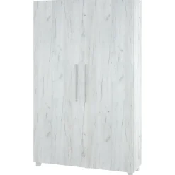 Garnero Arredamenti Letto a scomparsa verticale 120x200cm piazza e mezza bianco pino Calvin Gihome® Bianco Frassinato Outlet