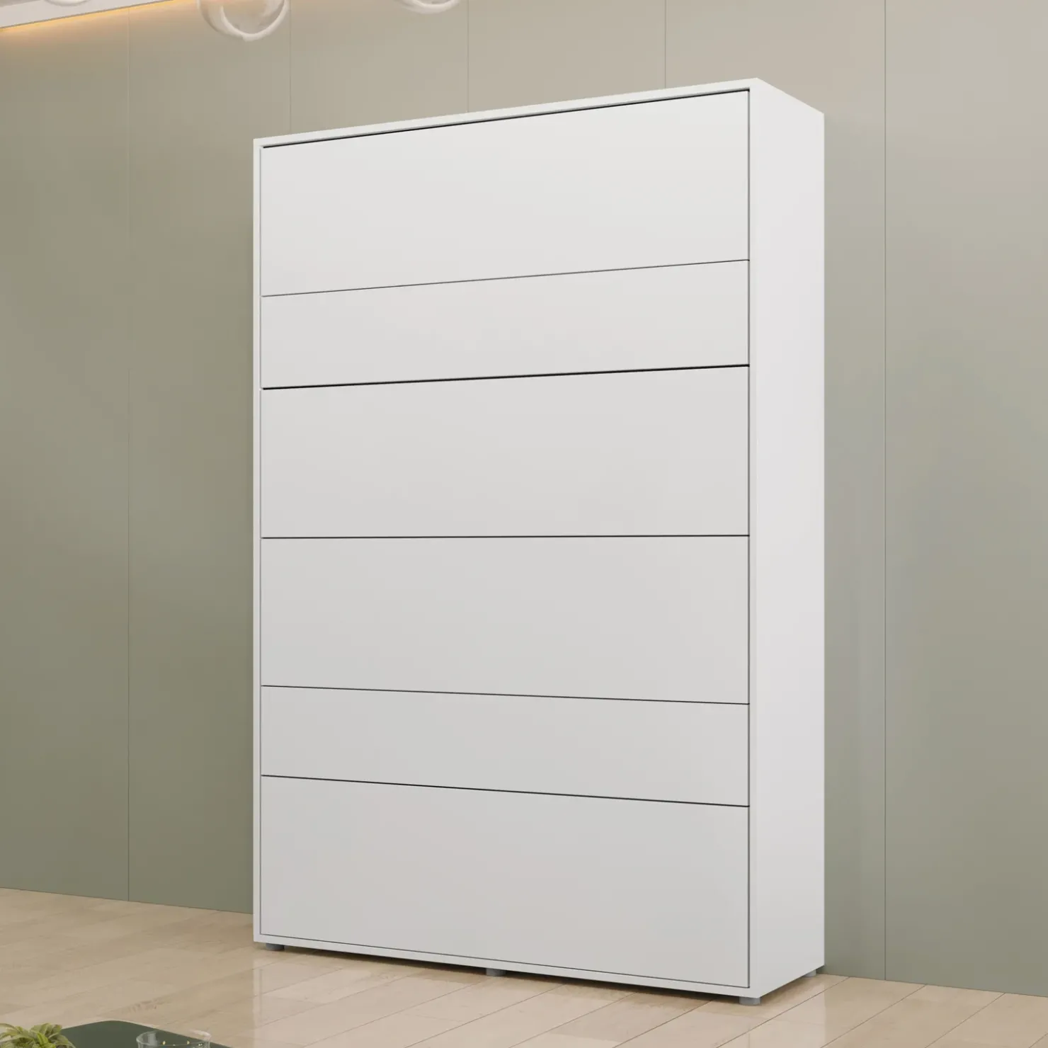 Garnero Arredamenti Letto a scomparsa verticale 140x200 cm alla francese bianco Camelio