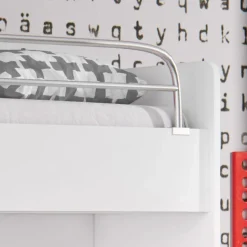 Garnero Arredamenti Letto a soppalco con armadio 254x120cm bianco Simone Gihome® Bianco Lucido Hot