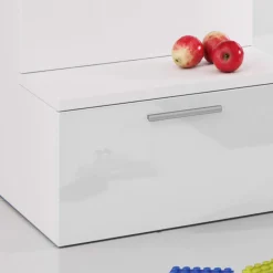 Garnero Arredamenti Letto a soppalco con armadio 254x120cm bianco Simone Gihome® Bianco Lucido Hot