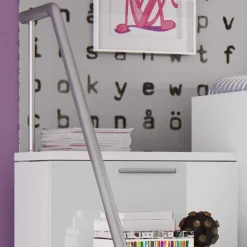 Garnero Arredamenti Letto a soppalco con armadio 254x120cm bianco Simone Gihome® Bianco Lucido Hot