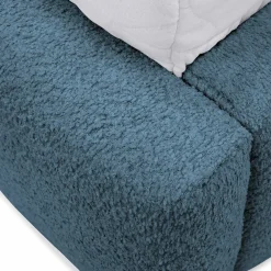 Garnero Arredamenti Letto alla francese 140x200cm con rete contenitore imbottito tessuto bouclé turchese Aluna Tessuto Abriamo Turchese Sale