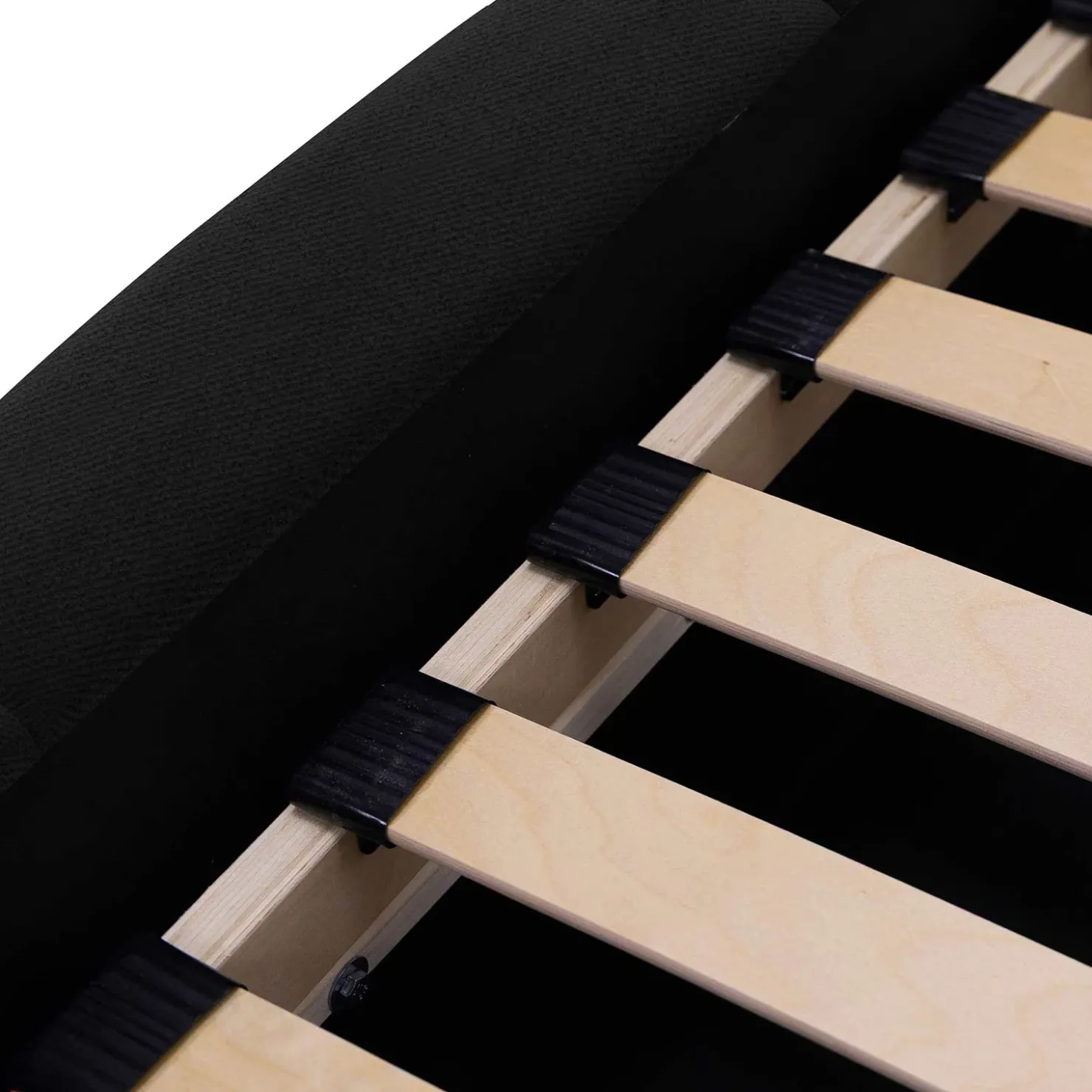 Garnero Arredamenti Letto alla francese 140x200cm con rete contenitore imbottito nero Aluna Tessuto Kronos Nero