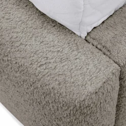 Garnero Arredamenti Letto alla francese 140x200cm con rete contenitore imbottito tessuto bouclé grigio Aluna Tessuto Abriamo Grigio Clearance