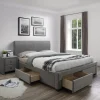 Garnero Arredamenti Letto alla francese 140x200cm in tessuto grigio Mestre Gihome® Best