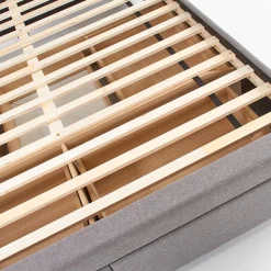 Garnero Arredamenti Letto alla francese 140x200cm in tessuto grigio Mestre Gihome® Best