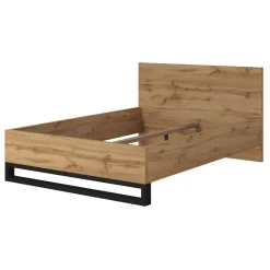 Garnero Arredamenti Letto alla francese 140x200cm rovere metallo nero Petra Hot