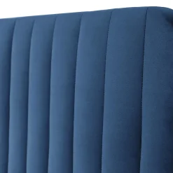 Garnero Arredamenti Letto contenitore alla francese 140x200cm imbottito velluto blu Poffi Tessuto Vellutato Lucido Blu Hot