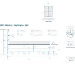 Garnero Arredamenti Letto contenitore matrimoniale 160x195cm imbottito ecopelle bianco DreamLift Tessuto Ecopelle Bianco Best