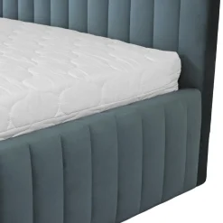 Garnero Arredamenti Letto contenitore matrimoniale 160x200 imbottito velluto grigio scuro Poffi Tessuto Vellutato Lucido Grigio Scuro Sale