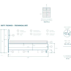 Garnero Arredamenti Letto contenitore matrimoniale 160x195 imbottito tessuto bianco CozyHaven Tessuto Woven Bianco Best