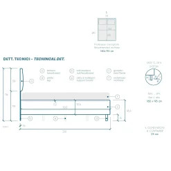 Garnero Arredamenti Letto contenitore matrimoniale 160x195 imbottito tessuto antracite Supreme Sleep Tessuto Lycra Antracite Best