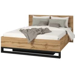 Garnero Arredamenti Letto contenitore matrimoniale 160x200cm rovere metallo nero Petra Outlet